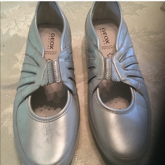 Geox Shoes - GEOX RESPIRA SILVER FLATS MARYJANES